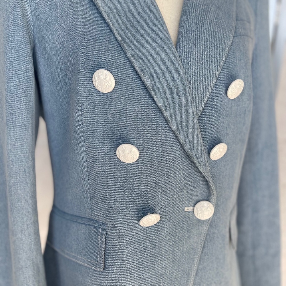Veronica Beard Denim Miller Dickey Jacket sz 8 - Picture 3 of 13